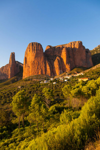 阿拉贡huesca的mallos de riglos