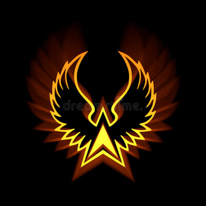 带有强光耀斑的凤凰符号照片