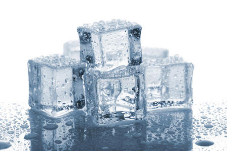 冷冻室 镜子 熔化 晶体 气泡 冻结 液体 特写镜头 反射