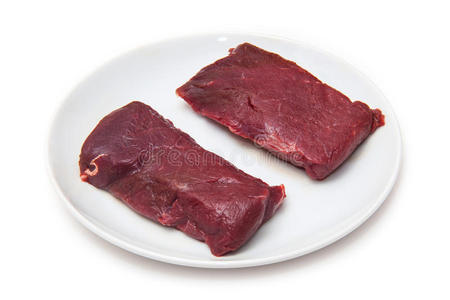 两份骆驼肉牛排照片