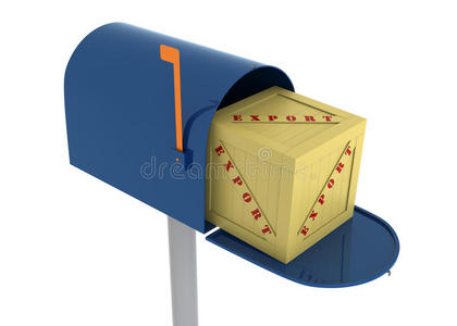 带出口板条箱的邮箱。