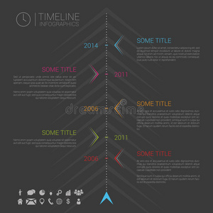 带图标的现代矢量信息图表时间线模板