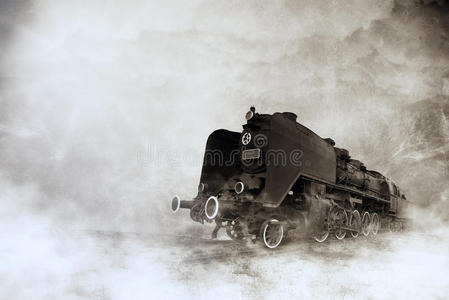 车轮 形象 旅行 插图 幻想 蒸汽 机车 发动机 乌贼 铁路