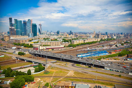 莫斯科和莫斯科市商业中心的景色
