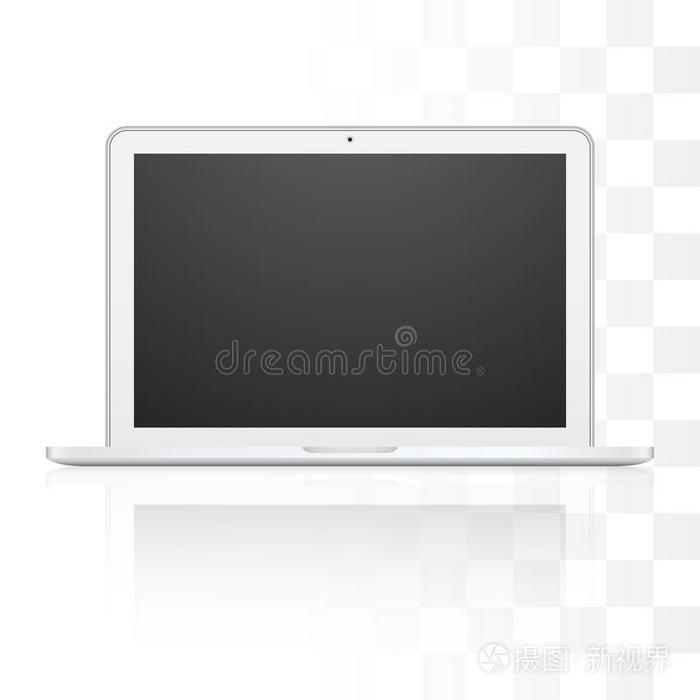 白色背景下隔离的vector笔记本电脑