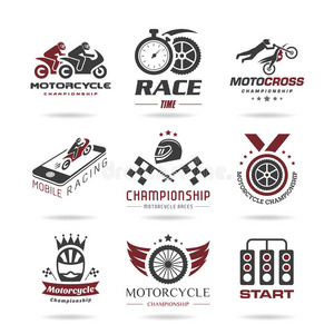 摩托车赛车图标集