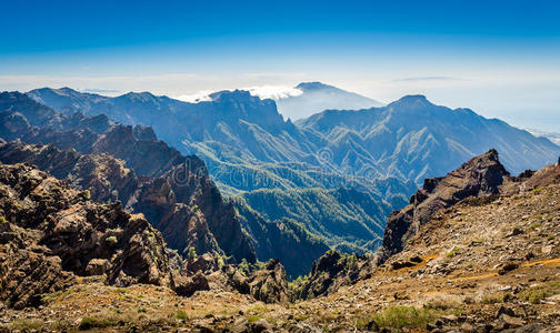 火山山脉景观。