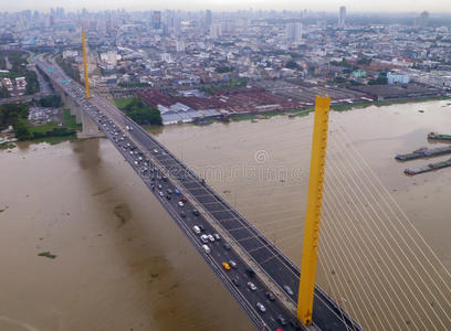 rama9桥与曼谷城市景观