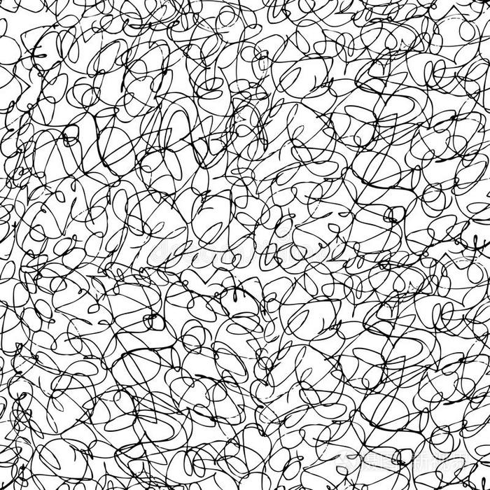 无缝缠绕的线条白底黑线相连