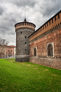 la paroi extrieure du castello sforzesco Chteau des sforza 