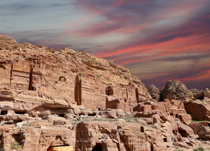 佩特拉，Jordan   它是象征着 Jordan，以及 Jordan 的访问量最大的旅游胜地