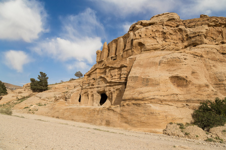 佩特拉，Jordan，中东地区的山。佩特拉自 1985 年以来一直教科文组织世界遗产站点