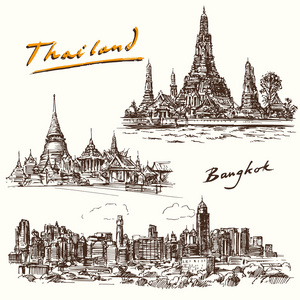 泰国，曼谷手绘制的组
