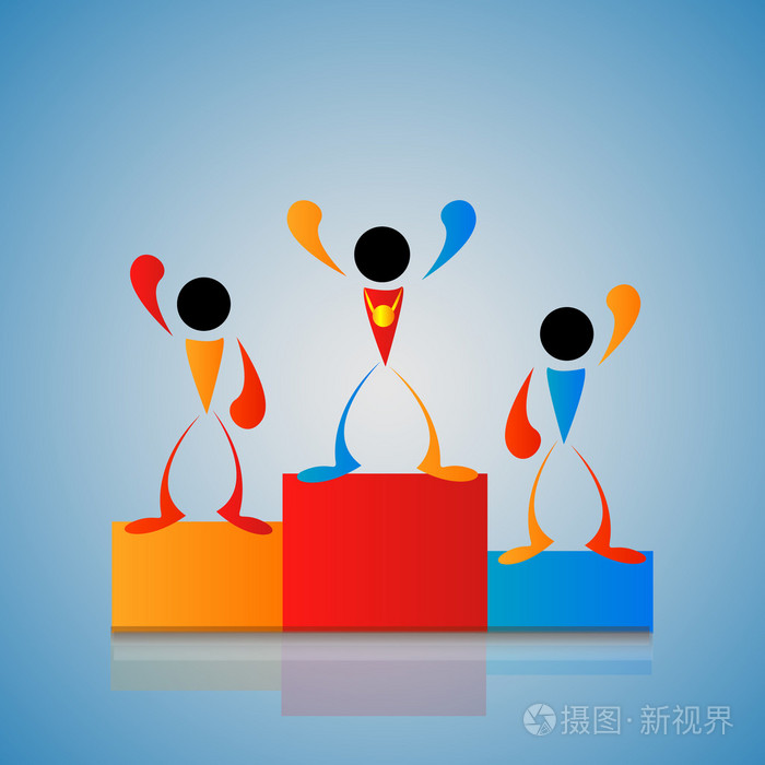 获奖者在领奖台上-体育插画-正版商用图片1isjbc-摄图新视界