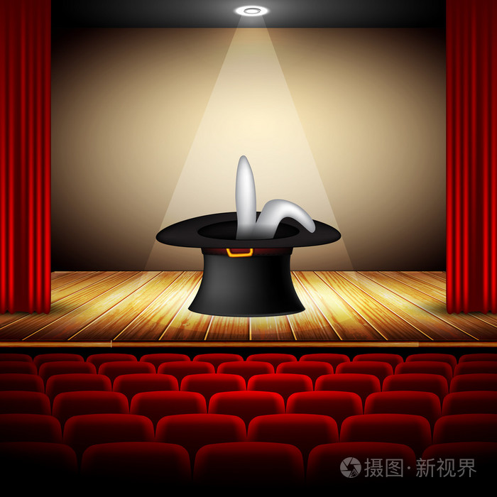 帽子魔术师在舞台上