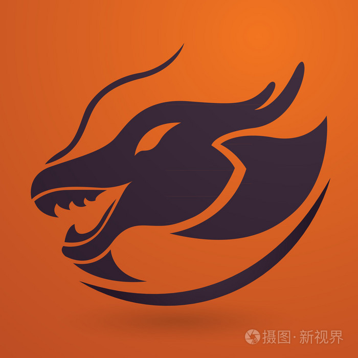 龙的标志矢量设计模板,龙图标