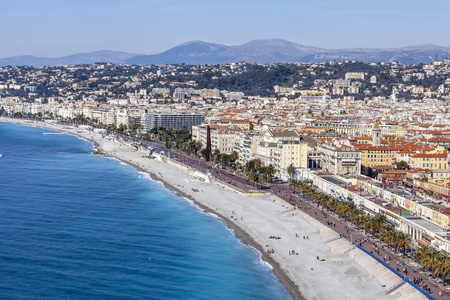 好，法国，在 2015 年 3 月 13 日。在顶视图上步道，欧洲最美丽堤防之一
