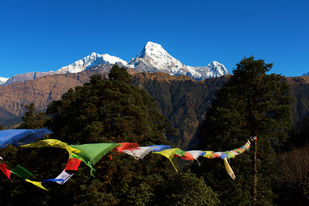 佛教的经幡和喜马拉雅山