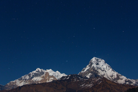 安纳布尔纳 I 喜马拉雅山脉视图从潘山左近 3210 米