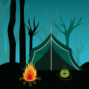野营的设计插图