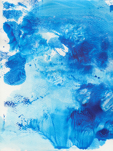蓝色被绘的背景与艺术笔触 滴和条纹