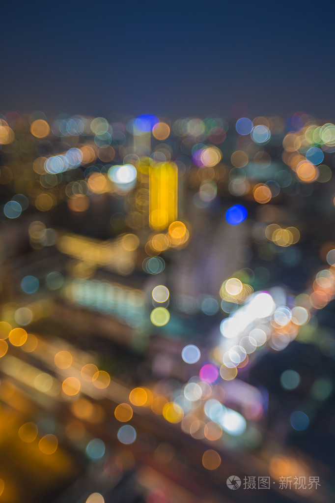 城市之光模糊背景虚化焦背景蓝色时段