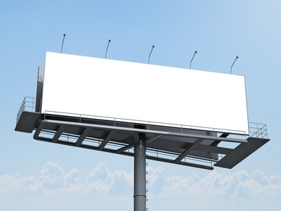 广告牌与空屏幕上蓝蓝的天空