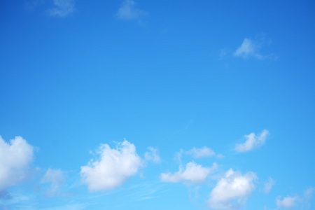 蓝蓝的天空中的软云