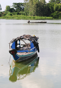 渔船上湄公河流域