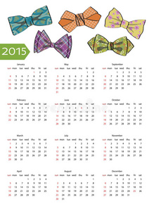 带装饰性领结的2015新年日历