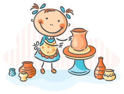 创造性活动卡通套从事不同的创造性活动的孩子们小孩子在学校做不同的