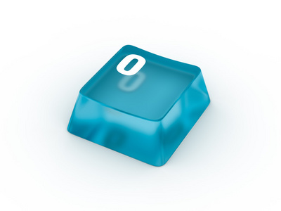 字母 O 透明键盘按钮