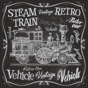 蒸汽火车徽标设计模板