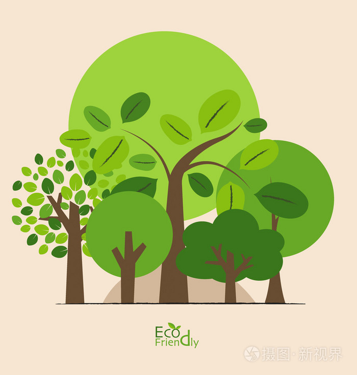 抽象的树木.矢量插画