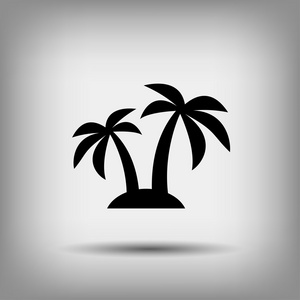 有棕榈树的岛屿的象形文
