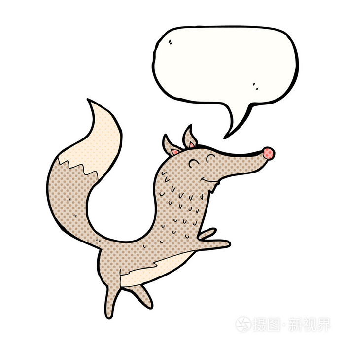 讲话泡泡卡通快乐大灰狼