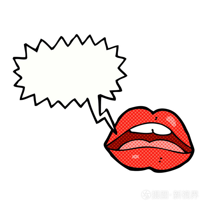 张开嘴卡通符号与言语泡沫