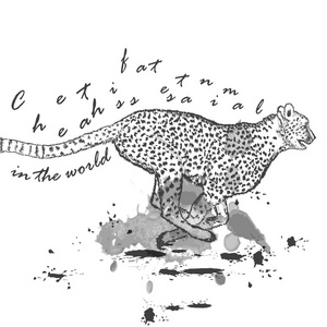 运行与墨点的手绘制的猎豹动物