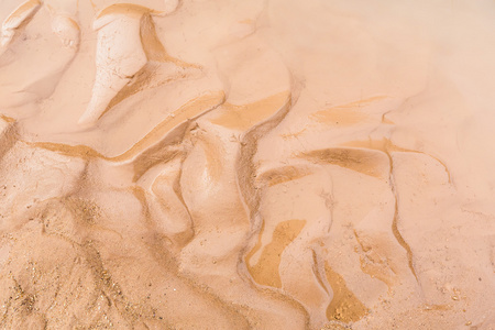 湿的沙子和水的纹理