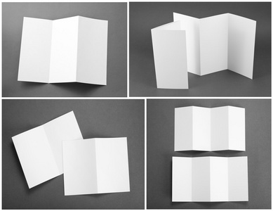 空白白色折叠纸传单