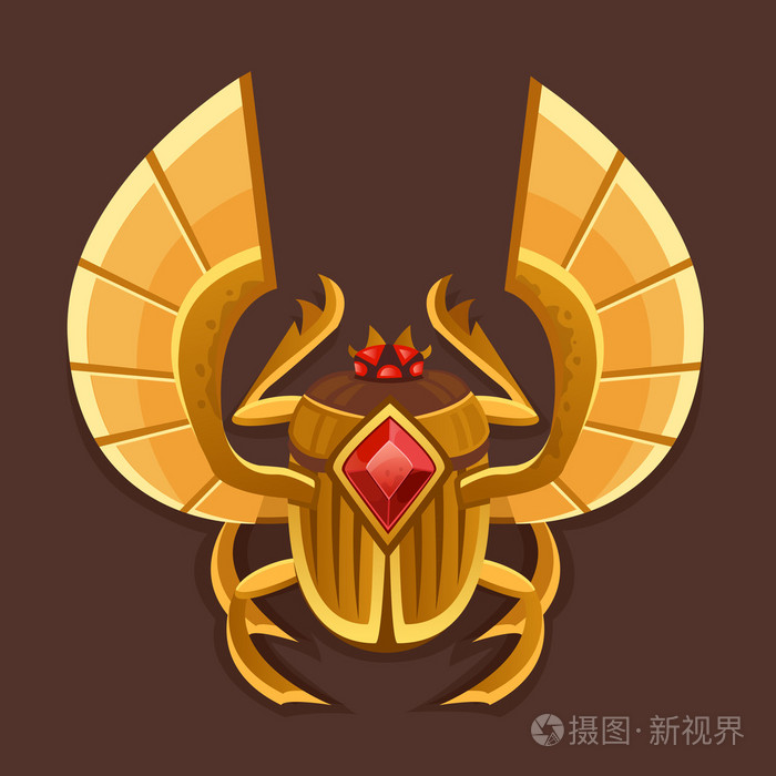图标金色圣甲虫插画-正版商用图片1ivkho-摄图新视界