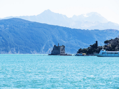 美丽的海景，在利古里亚，意大利