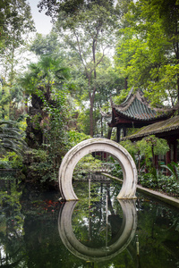 在中国的公园里漂亮的池塘