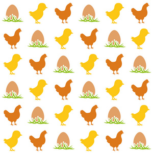 鸡蛋 鸡和母鸡的无缝模式