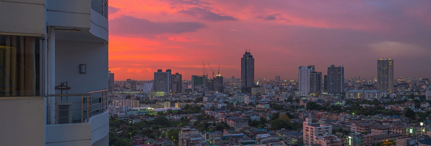 现代建筑 Bangk 市中心商务区全景