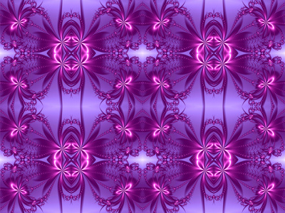 分形设计中的花卉图案。紫罗兰色和紫色的调色板。Com