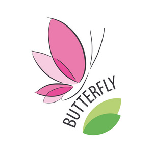 矢量 logo 粉色蝴蝶和花瓣