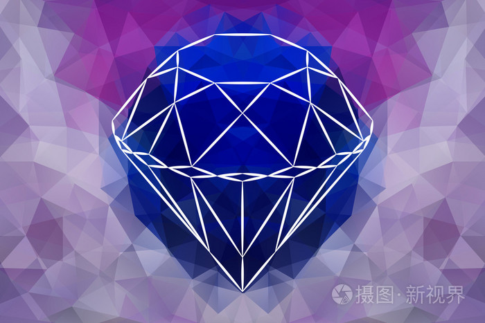 矢量抽象珠宝钻石宝石的几何形状