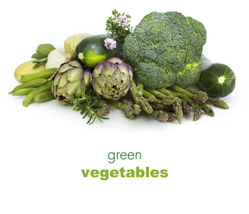 新鲜的绿色蔬菜白色图片