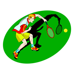 网球男子播放器符号的绘制